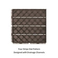 thumbnail image 7 of Domi Outdoor Living Patio Deck Tiles, 12 x 12 inches Composite Interlocking Decking Tile, Four Slat Plastic Outdoor Flooring, 9 Pieces One Pack, Dark Brown, 7 of 7