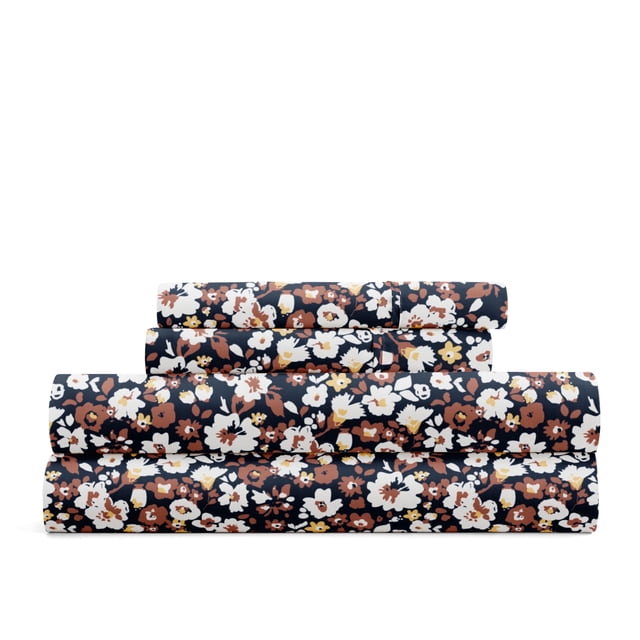Juego de Sábanas de Flores Delicadas: Terracota de Ensueño Floral Transpirable y Ultrasuave para Ropa de Cama Tamaño King de Comfort Canopy