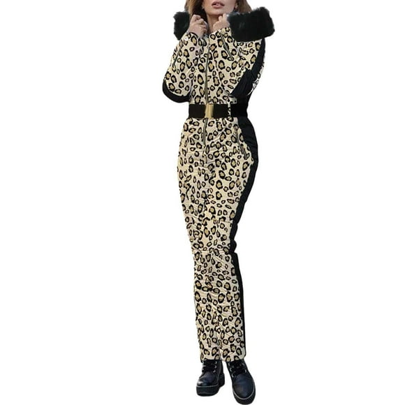 2025 Women's Parkas Womens Winter Ski Jumpsuits Coats for Women Outdoor Sports Waterproof Snowsuit Jacket Women Removable Wool Collar Hoodie