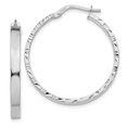 thumbnail image 1 of 14k White Gold Edge Large 3mm Hoop Earrings Round, 1 of 7