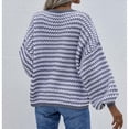 thumbnail image 4 of Suéter Holgado de Cuello Redondo, Larga, Hombros Descubiertos, Tejido Liso, para Mujer, para Otoño. Gris M, 4 of 8