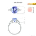 thumbnail image 4 of ANGARA Natural Cushion 2.6 ct Tanzanite Ring with Trio Bezel Diamonds in 14K White Gold for Women (Size-10x8mm) | December Birthstone, Anniversary, Jewelry Gift for Women | Natural Tanzanite Ring, 4 of 8