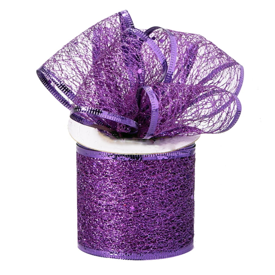 Decorative Tulle Glitter Mesh Wrap Ribbon Roll 2.5 inch x 10 Yard