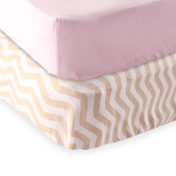 Luvable Friends Baby Girls' Fitted Crib Sheet, 2-Pack, Choose Your Color