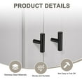 thumbnail image 2 of Uxcell 10-Pack Tiradores de Gabinete, Manijas Modernas de Acero Inoxidable en T de 2" [Negro], 2 of 6