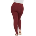 thumbnail image 3 of Stretch Is Comfort Women's Ribbed PS Full Length Leggings Burgundy 2X, 3 of 6