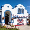 thumbnail image 4 of 250 Year American Anniversary Flag Garage Door Cover Banner 7 x 8 FT, Eagle Red Blue Garage Door Curtains Backdrop with Grommets for Indoor Outdoor Wall Party Porch Yard Decorations Background, 4 of 8