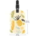 thumbnail image 6 of Square 2Pack PU Leather Pieapple Leaves Pattern Cruise Luggage Tag with Privacy Cover and Name ID Tag for Travel Handbags Backpacks Luggage Tags, 6 of 6