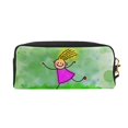 thumbnail image 3 of Leather Portable Travel Small Makeup Bag, Multifunctional Storage Bag, Running Little Girl Pencil Case, 3 of 4