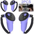 thumbnail image 1 of 2 Pares Empuñaduras Controlador TPU para Accesorios Meta Quest 3 VR () Morado, 1 of 4