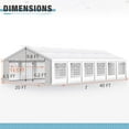 thumbnail image 3 of Alpha Joy 20' x 40' Heavy Duty Party Tent Outdoor Event Shelter for Wedding, Outdoor Commercial Canopy tent with 10 Removable Sidewalls & Carry Bag, Outdoor Gazebo Shelter for Event , White, 3 of 7