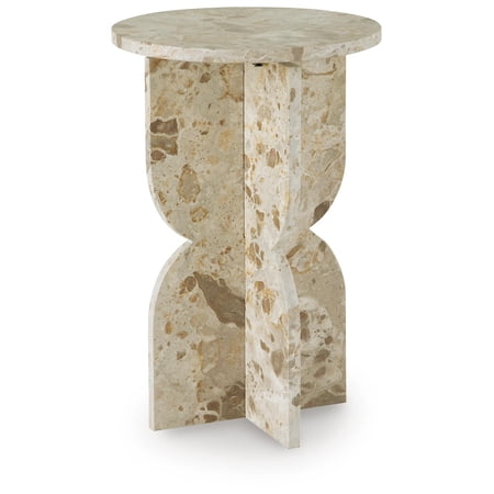 Signature Design by Ashley Treygan Beige Marble Contemporary Accent Table