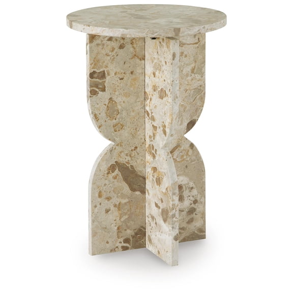 Signature Design by Ashley Treygan Beige Marble Contemporary Accent Table