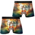 thumbnail image 3 of Hello Fall Exotic Shorthair Football Welcome Autumn with Leaves Pumpkins All Over Print Boxer Briefs Underwear for Men Dad Cat Lover Kitten Owner Gifts - 00012, 3 of 6