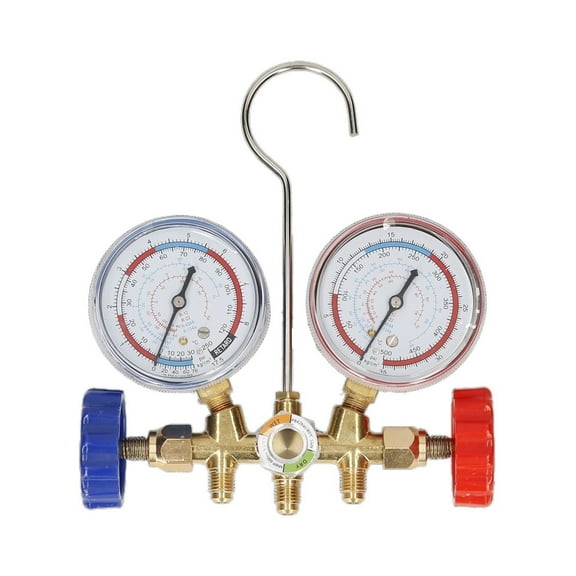 Refrigerant Manifold Gauge For R12 R22 R404A R134A Set Air Conditioning Refrigerant Diagnostic Gauge Set Manifold ,Portable