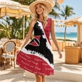 thumbnail image 3 of Garronmavis Couples Vacation Outfits Matching Sets Polyester Vacation Mens Lightweight Shirts Blouse and Womens Casual Dress Trinidad and Tobago Flag A-Line Sleeveless Sundresses, 3 of 7
