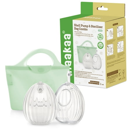 Haakaa Silicone Breast Pump Shells & Microwave Sterilizer Bag Combo - 75ml Shells 2-Pack   750ml Bag