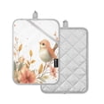 thumbnail image 2 of Two Pieces Of Square Heat Insulation Pad Oven Mitts 7x9.8 Inch Oven Microwave Kitchen Cooking Baking Cute Cartoon Orange Bird, 2 of 7