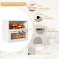 thumbnail image 5 of Double Layer Large Bread Box for Kitchen Counter, Wooden Corner Bread Storage Container with Acrylic Window, White, 5 of 14