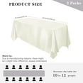 thumbnail image 2 of 2 Packs Satin Tablecloth 102 x 58 Inches Rectangular Table Overlay Cover Bright Silk Tablecloth Smooth Fabric Table Decor for Wedding Banquet Decoration (Ivory), 2 of 7
