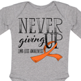 thumbnail image 4 of Inktastic Never Giving Up Limb Loss Awareness Orange Ribbon Boys or Girls Long Sleeve Baby Bodysuit, 4 of 5