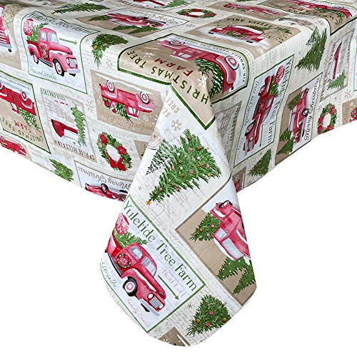 Newbridge Yuletide Christmas Tree Farm Flannel Back Vinyl Christmas