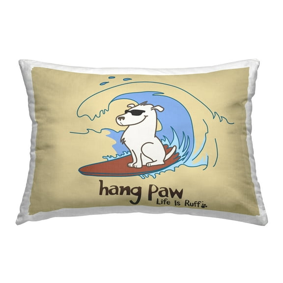 Stupell Industries Hang Paw Surfing Dog Decorative Printed Throw Pillow Design by LIR.