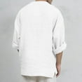 thumbnail image 6 of Itsun Mens Shirt Lightweight Breathable Casual Fashion Solid Color Long Sleeve V-Neck Fit Summer Loose Comfortable Blouse White 3XL, 6 of 6