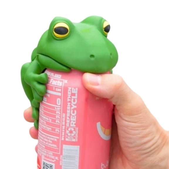 Leak-Proof Beverage Sealing Cover for Sodas/Beer Cans Silicone Frog-Shaped Reusable Can Lid for Drinkware