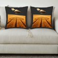 thumbnail image 3 of Set of 2 18x18in Throw Pillow Covers - Futuristic Circular Pattern Design Perfect for Couch Bed or Car - Surreal Style Accent, 3 of 8