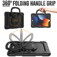 thumbnail image 3 of Case for iPad 9th 8th 7th Gen 10.2 inch 2021 2020 2019, 360 Rotating Stand Handle Pencil Holder Shoulder Strap Heavy Duty Shockproof Cover, Black, 3 of 7
