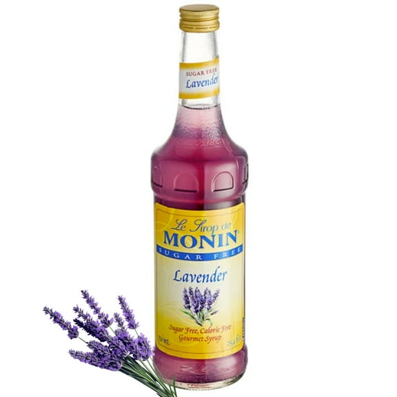 Monin -Sugar-Free Lavender Flavoring Syrup, Natural Flavors, Great for Cocktails, Lemonades, and Sodas,  Glass Bottle. 25.4 oz (750 ml)