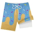 thumbnail image 3 of Ice Cream Boy Swim Trunks Waffle Or Cone Quick Dry Bathing Suit Swimsuit Toddler,Beach Board Shorts Sky Blue 11-12 Years, 3 of 3