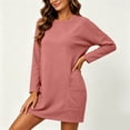 thumbnail image 6 of Long Sleeve Dresses for Women Sweatshirt Dress with Pockets - Loose Fit Casual Midi Dress for Fall & Winter, 6 of 9