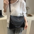 thumbnail image 6 of Women Fringe Hobo Bag Western Purse Shoulder Bag Vegan Tassel Hippie Crossbody Bag, 6 of 9