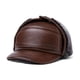 thumbnail image 1 of Qarigey Gorros de invierno de cuero de mediana edad forro polar cálido orejeras sombrero estilo Vintage sombrero térmico caminar al aire libre Sombreros Marrón 2XL{59-60} Qarigey AP013136-03, 1 of 6