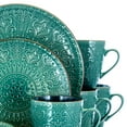 thumbnail image 3 of Elama Sea Foam Mozaic 16 Piece Round Stoneware Dinnerware Set in Sea Green, 3 of 9