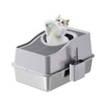 thumbnail image 1 of AKDSteel Stainless Steel Litter Box with Lid, Enclosed Litter Box with Cat Litter Mat and Scoop, Extra Large High Sided Cat Litter Trays Easy Clean Detachable, 1 of 7