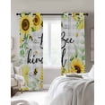 thumbnail image 4 of Sunflower Floral Kitchen Curtains Farmhouse Pastoral Daisy Bees Grey Plaid Cafe Short Curtains for Bathroom Blackout Window Curtain Small Window Treatment Drapes for Bedroom Living Room 27.5"x39"x2, 4 of 9