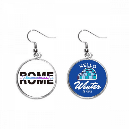 urban radio wave roman architecture dangle drop winter ice earring jewelry