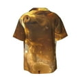 thumbnail image 6 of Lsque Golden Pig Cloud Fantasy print Men's Cuban Collar Short Sleeve Shirt Summer Beachwear Casual Button Down Fashionable Vacation Leisure Shirt-Large, 6 of 7