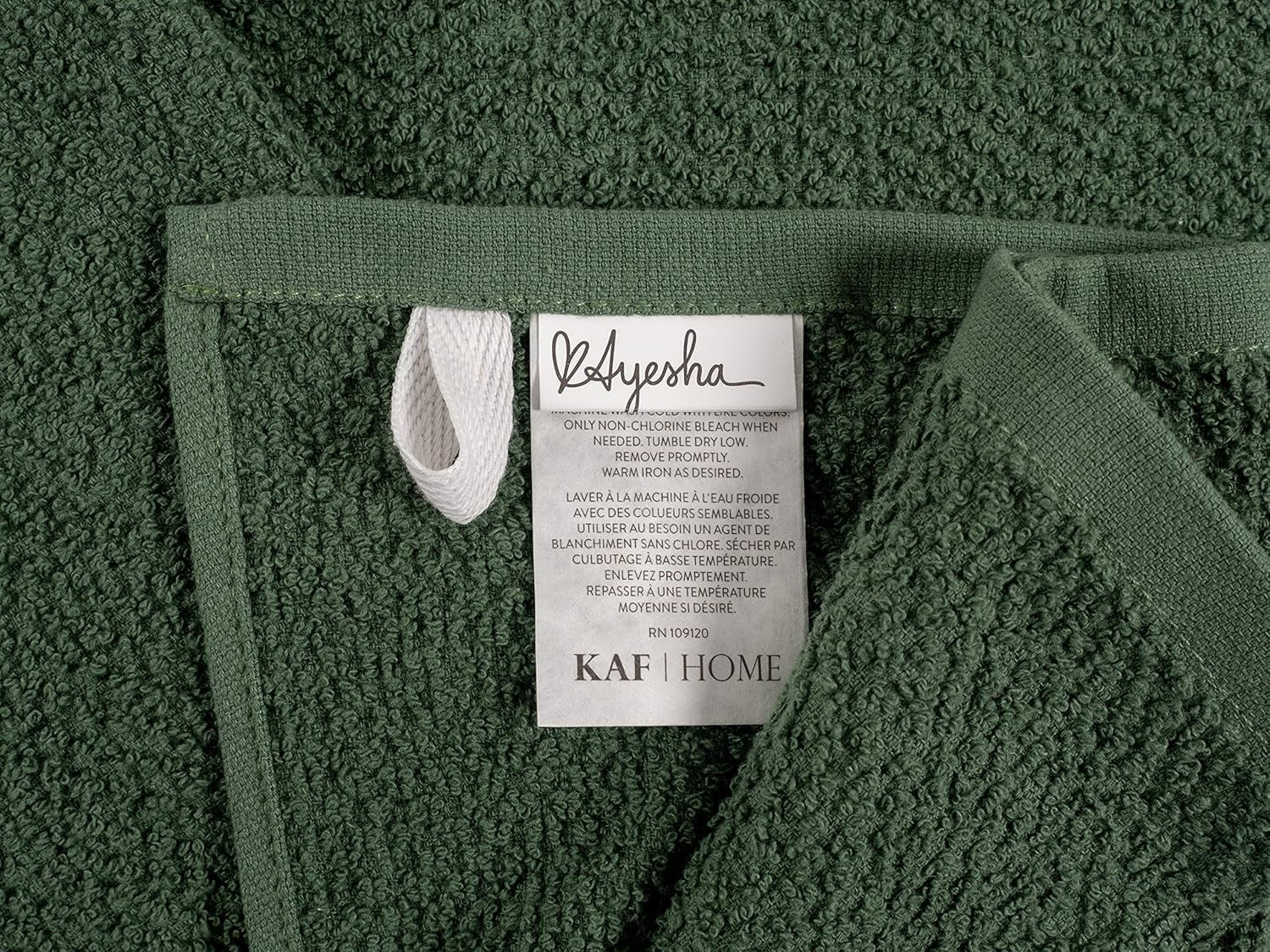KAF Home Ayesha Curry Cotton Kitchen Towels Set, Absorbent Dish Towels, 18” x 28”, Green, 6 Pack