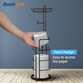 thumbnail image 2 of Bextsrack Standing Toilet Paper Holder Freestanding Bathroom Toilet Paper Roll Holder and Dispenser, Bronze, 2 of 6