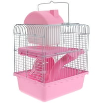 Niceauty Hamster Habitat Decor Hamster Cage Pink Plastic 1Set