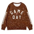 thumbnail image 4 of Fshinging Toddler Girls Football Sweatshirts Tops Game Day Letter Sequin Graphic Long Sleeve Crew Neck Kids Hoodie Tops Size 11-12 Years, 4 of 4