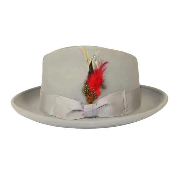 Men's Milani Wool Fedora Hat Soft Crushable Lined FD219 Light Gray