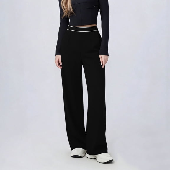 PFRNLF Wide Leg Pants for Women Summer UPF 50 Elastic Waist Soft Casual Flowy Comfy Palazzo Pants