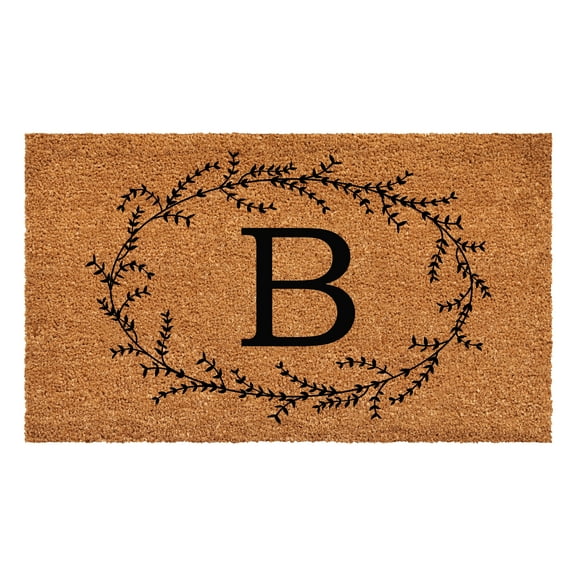 Calloway Mills Rustic Leaf Vine Monogrammed Doormat, 30" x 48" (Letter B)
