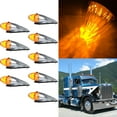 thumbnail image 2 of ECCPP Cab Marker Light 9X Amber 17LED Chrome Torpedo Cab Marker Clearance Roof Running Top Light Amber Lens/Covers for Truck Trailer for Peterbilt for Kenworth for Freightliner for Volvo Mack, 2 of 5