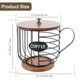 thumbnail image 3 of Txkrhwa Rustic Coffee Pod Holder, Metal K Cup Holder Basket, Large Capacity Black Wire Coffee Pod Storage Organizer with Wooden Base and Lid, Coffee Bar Accessories for Count, 3 of 9